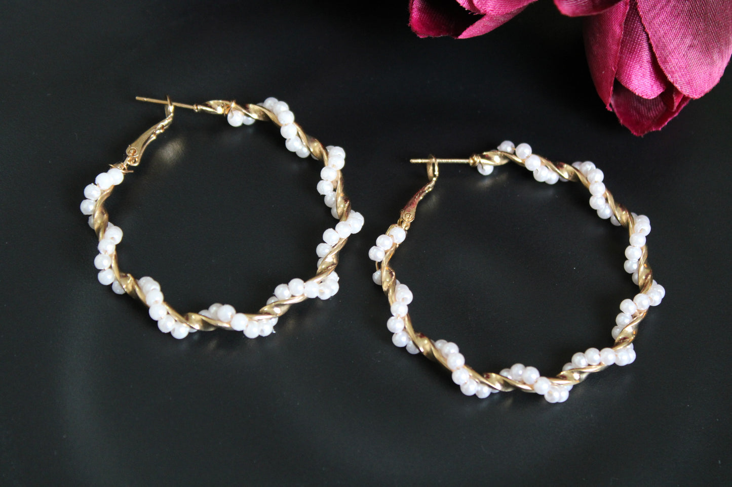 Pearl Swirl Hoops