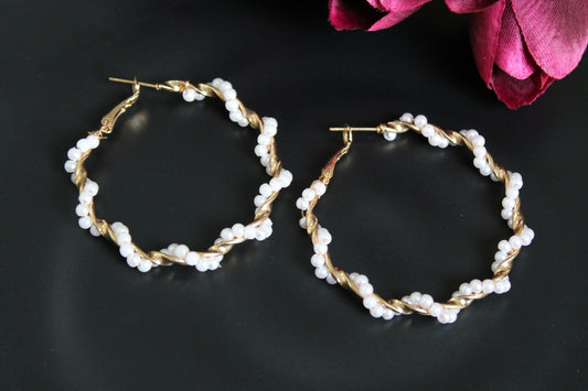 Pearl Swirl Hoops