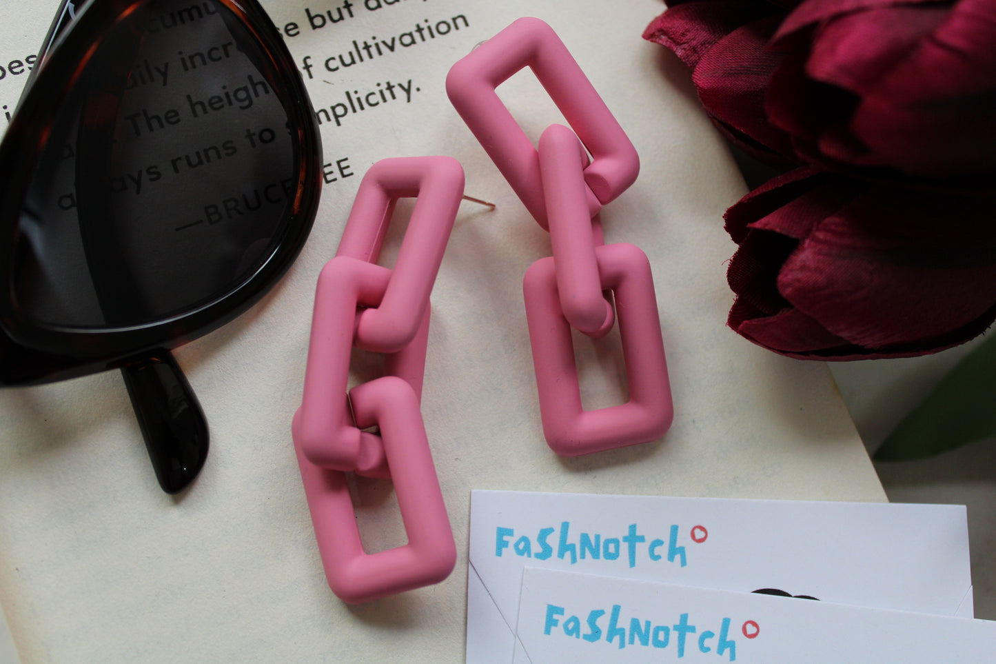 Acrylic Triple Link Earrings