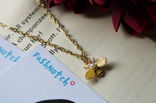 Minimal Honeybee Necklace