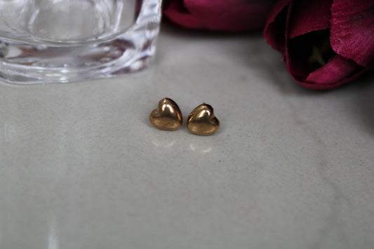 Gold Heart Studs