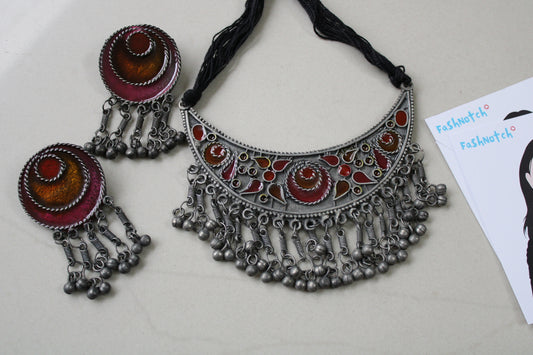 Oxidized Necklace Set