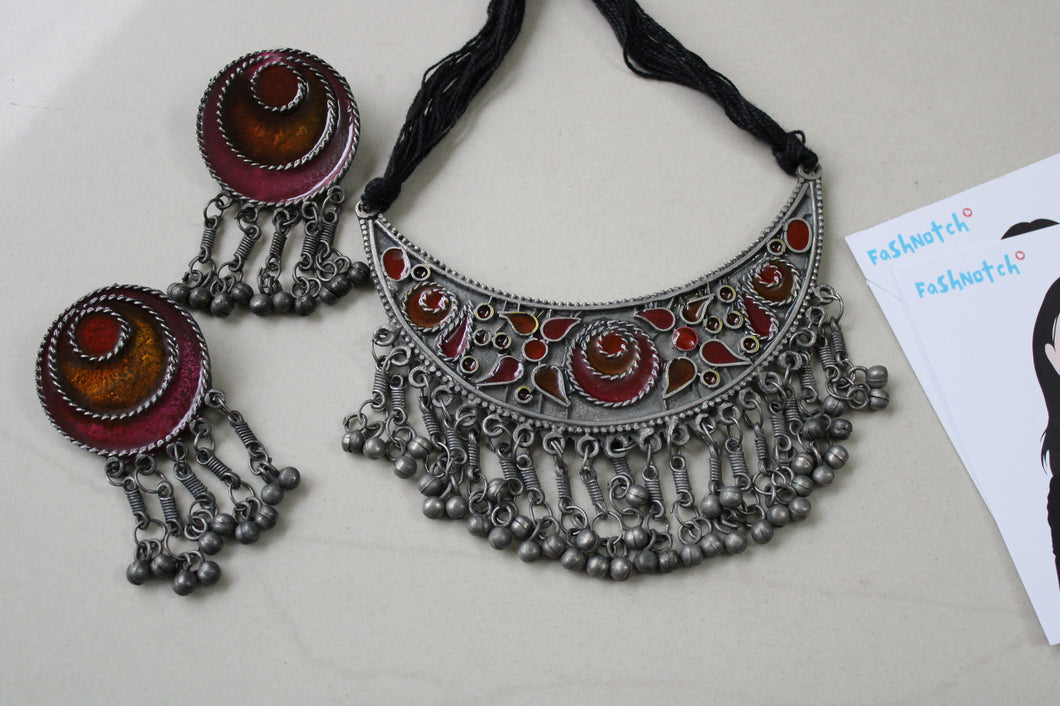 Oxidized Necklace Set