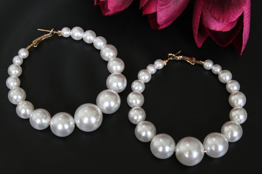 Pearl Hoops Earrings
