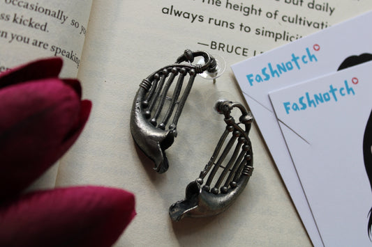 Oxidised Black Polish Earrings