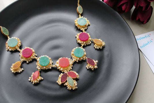 Multicolor Druzy Stone Necklace