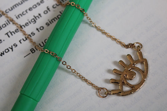 Minimal Gold Evil Eye Necklace
