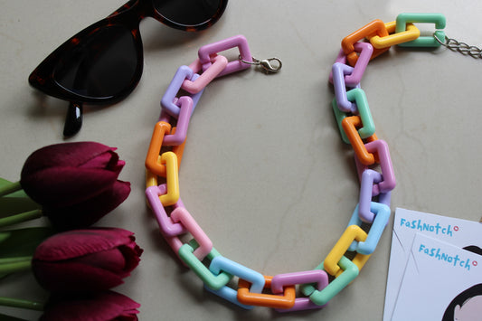 Multi Color Link Necklace