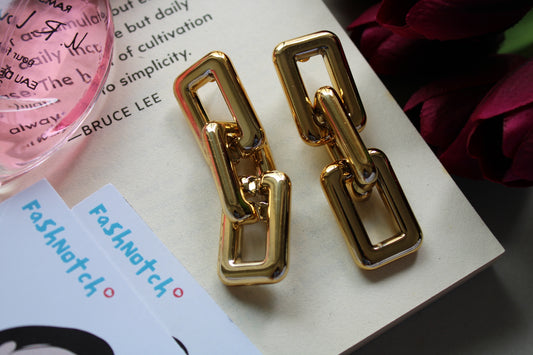 Gold Link Earrings