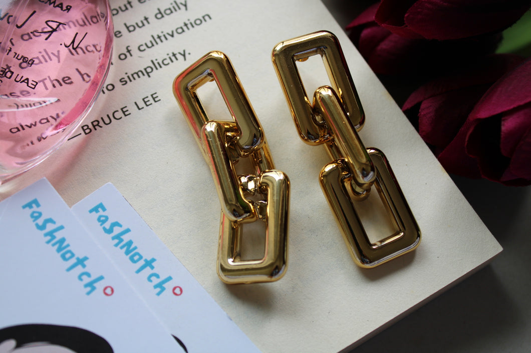 Gold Link Earrings