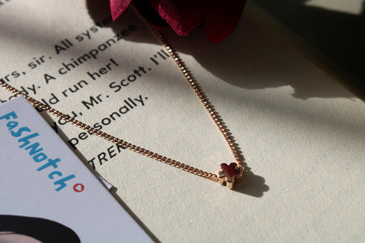 Rose Gold Flower Necklace