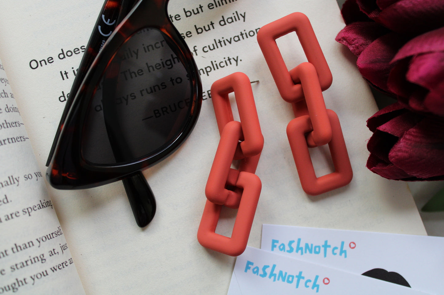 Acrylic Triple Link Earrings