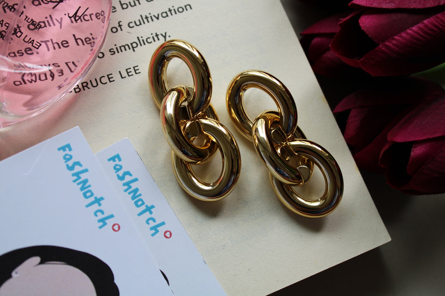 Gold Link Earrings
