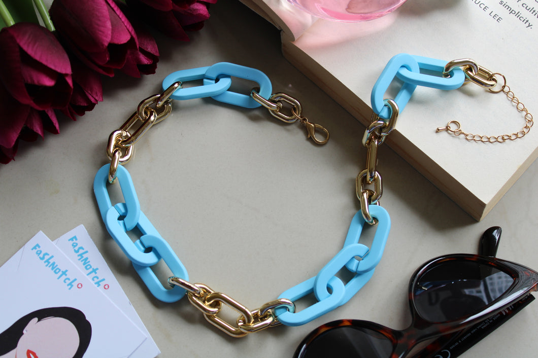 Blue Link Necklace