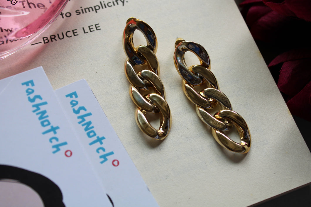 Gold Link Earrings